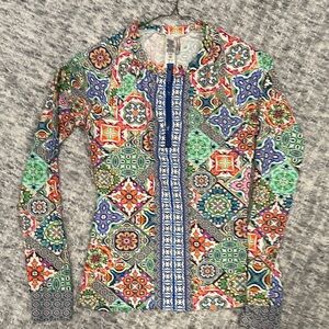 Nanette Lepore Vibrant Patterned Long Sleeve Top